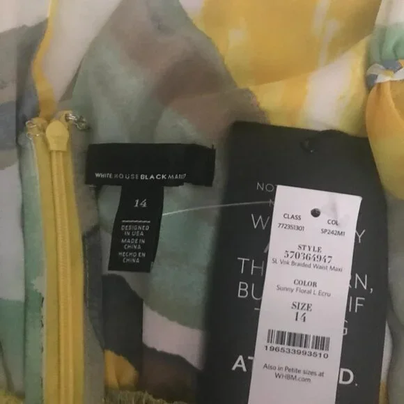 NWT White House Black Market Sleeveless V-Neck Braided Waist Maxi Dress NWT - Picture 4 of 10